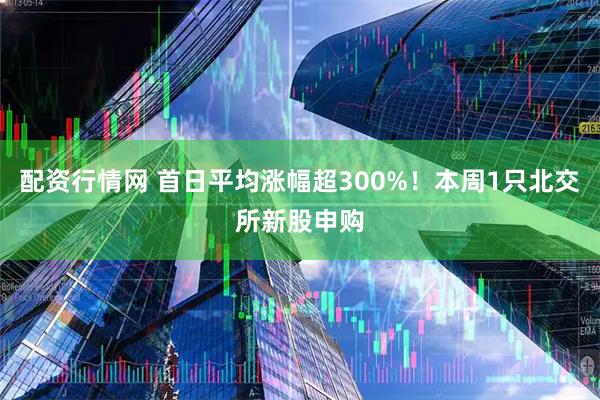 配资行情网 首日平均涨幅超300%！本周1只北交所新股申购
